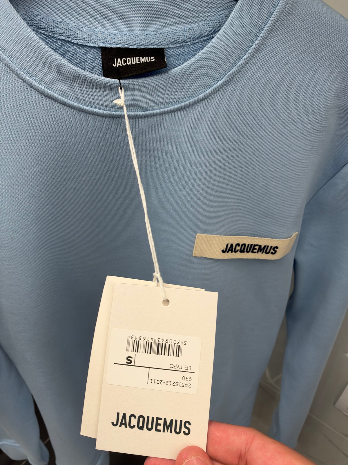 Jacquemus Signature Label Sweatshirt – Ανδρικό Φούτερ Γαλάζιο / Light Blue