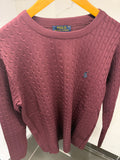 Polo Ralph Lauren Cable Knit Sweater – Ανδρικό Πλεκτό Πουλόβερ Μπορντό / Burgundy
