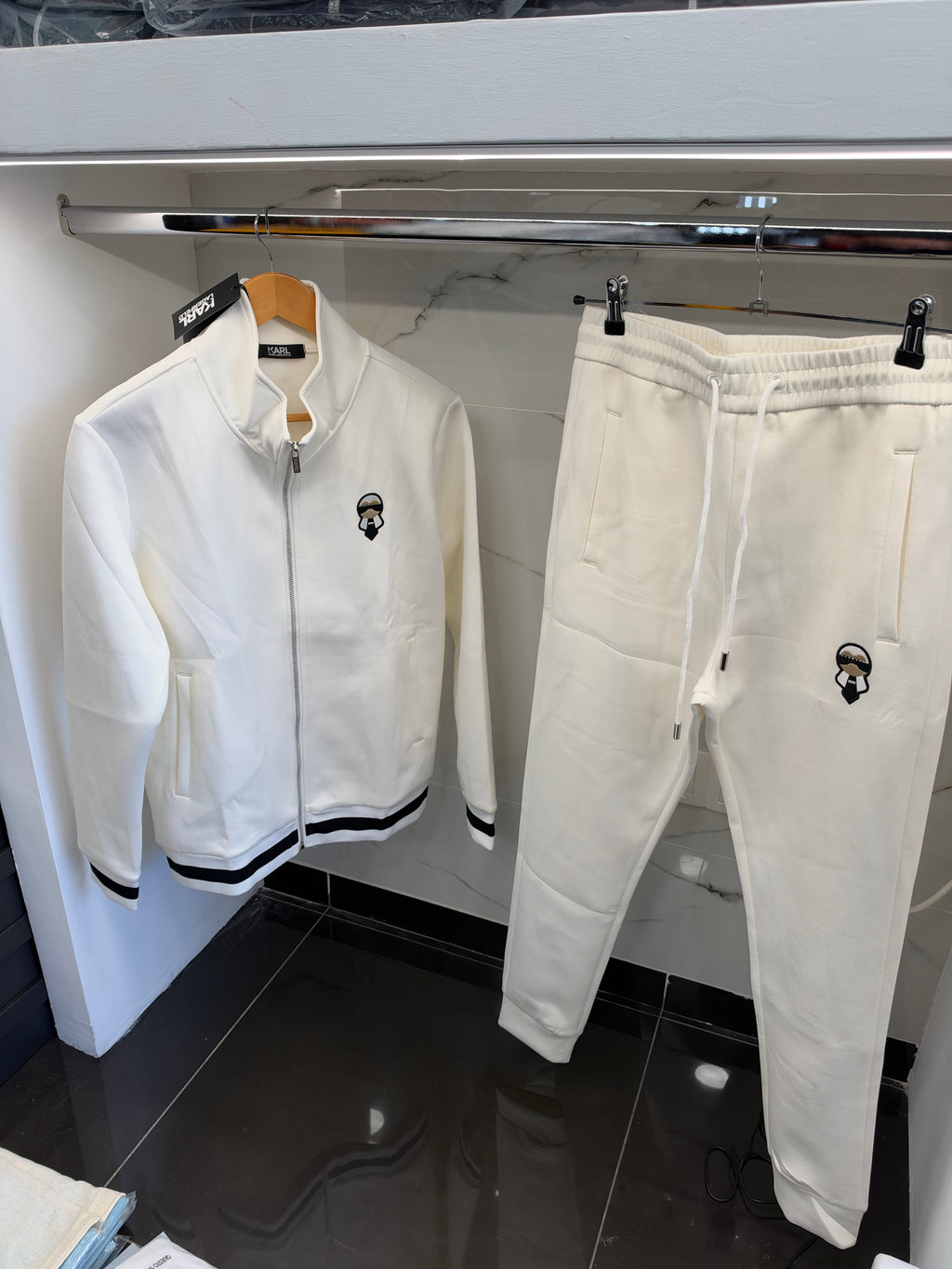 Karl Lagerfeld Ikonik Tracksuit – Σετ Φόρμας Λευκό/White
