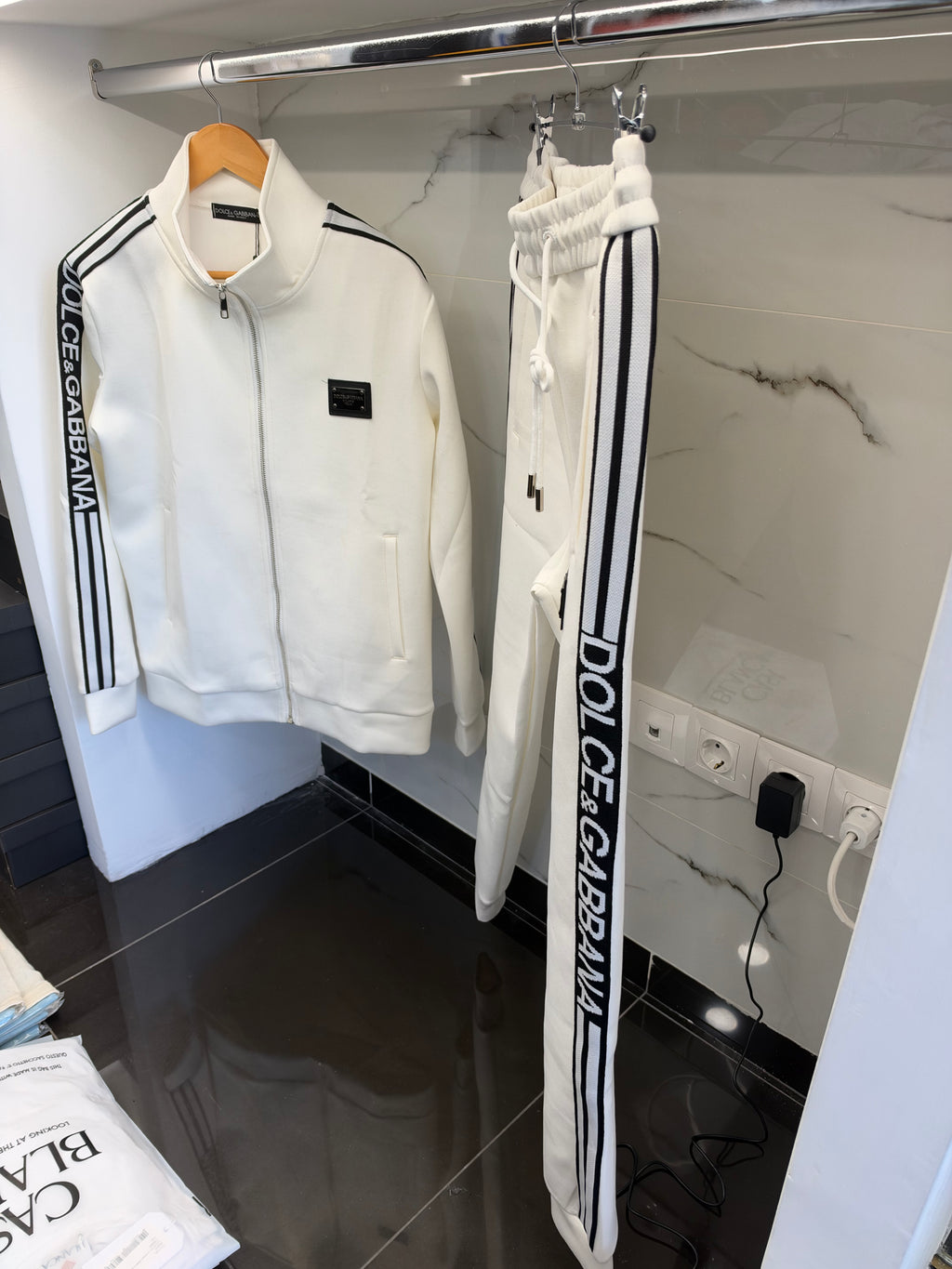 Dolce & Gabbana Logo Stripe Tracksuit – Σετ Φόρμας Λευκό/White