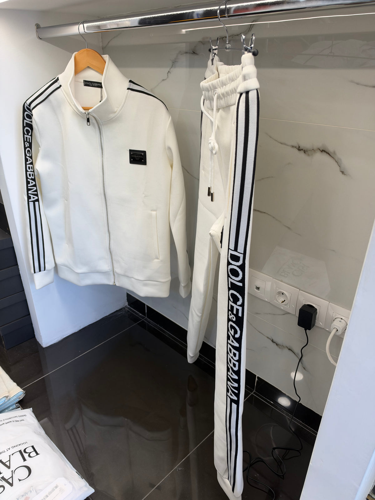 Dolce & Gabbana Logo Stripe Tracksuit – Σετ Φόρμας Λευκό/White
