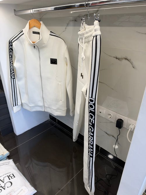 Dolce & Gabbana Logo Stripe Tracksuit – Σετ Φόρμας Λευκό/White