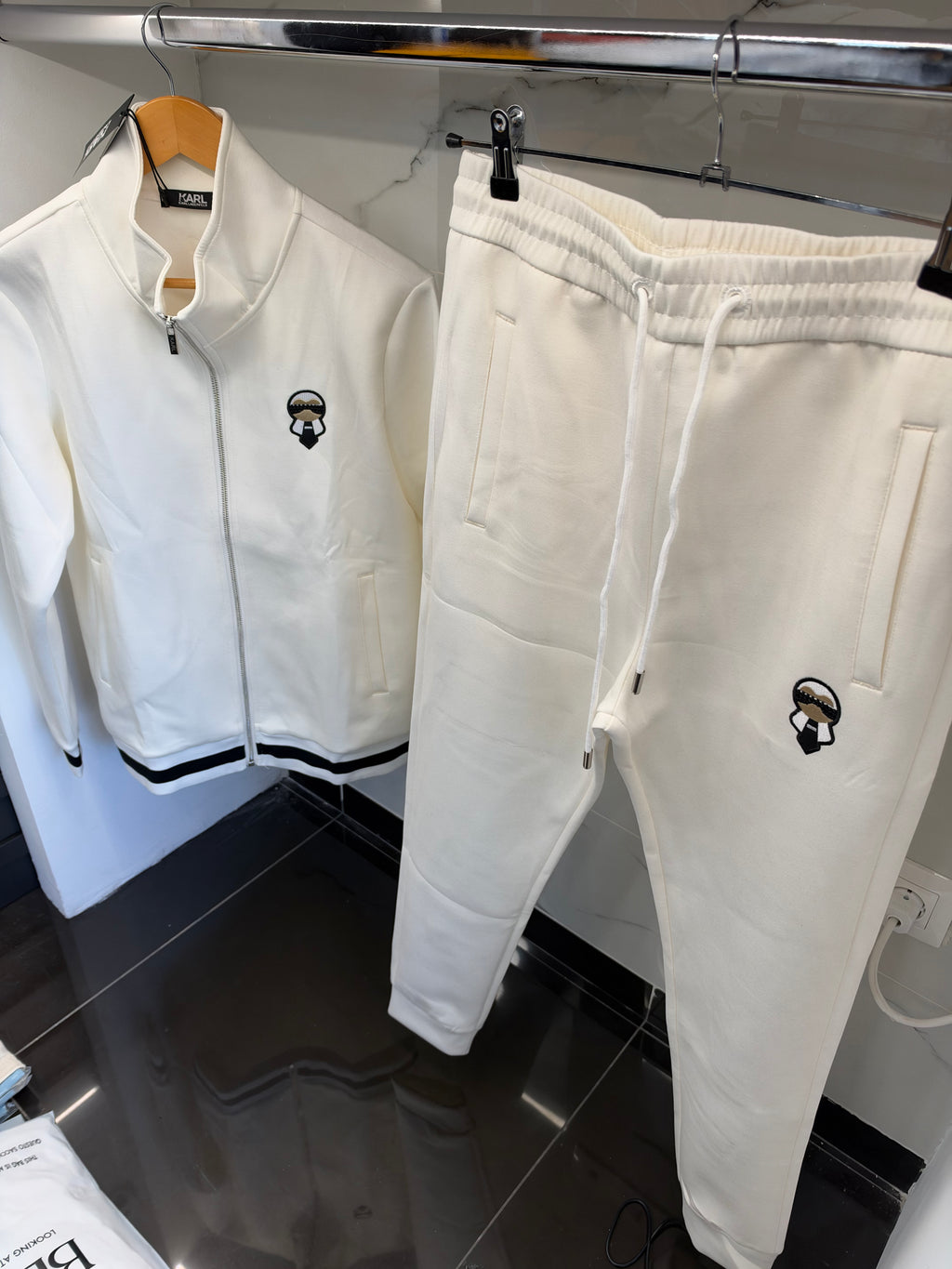 Karl Lagerfeld Ikonik Tracksuit – Σετ Φόρμας Λευκό/White