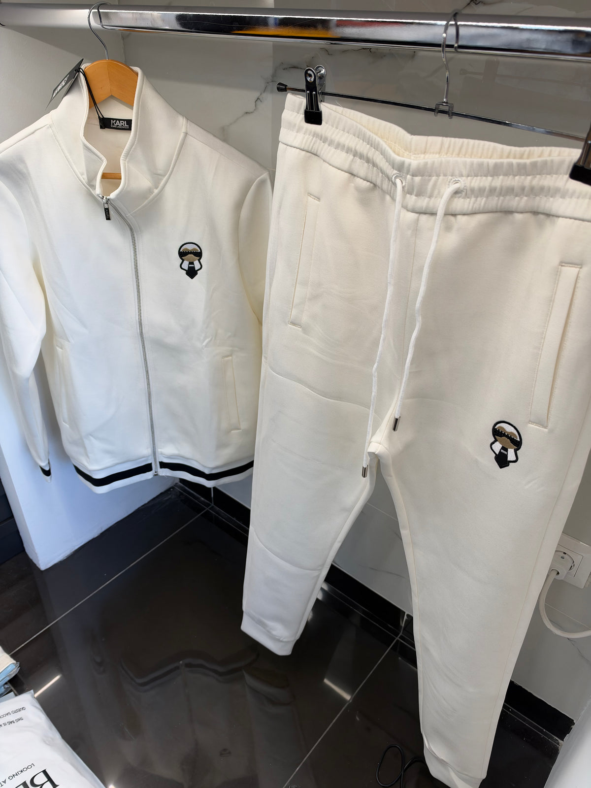 Karl Lagerfeld Ikonik Tracksuit – Σετ Φόρμας Λευκό/White