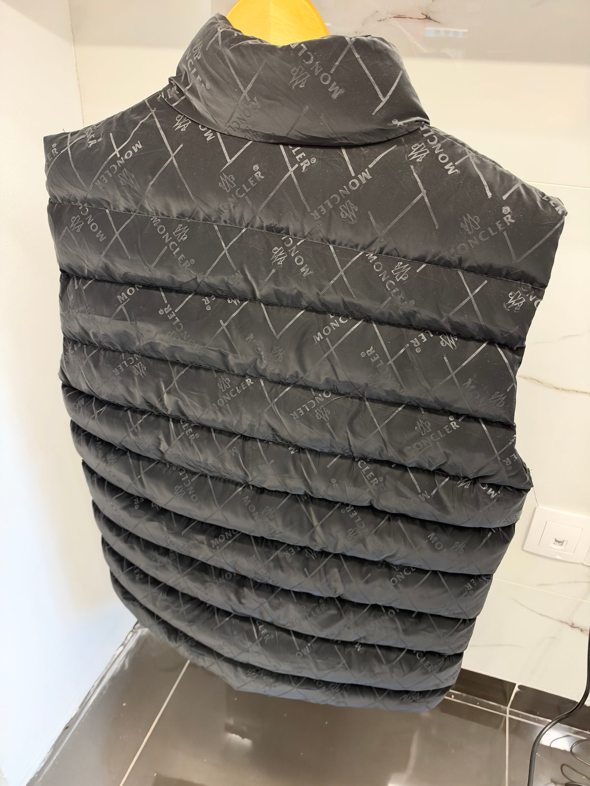 Moncler Black Monogram Puffer Vest