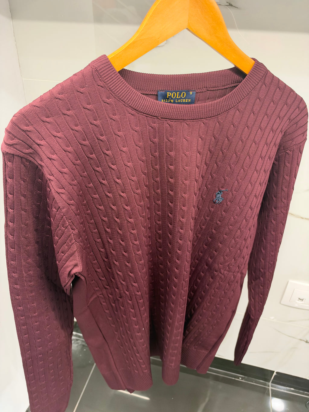 Polo Ralph Lauren Cable Knit Sweater – Ανδρικό Πλεκτό Πουλόβερ Μπορντό / Burgundy