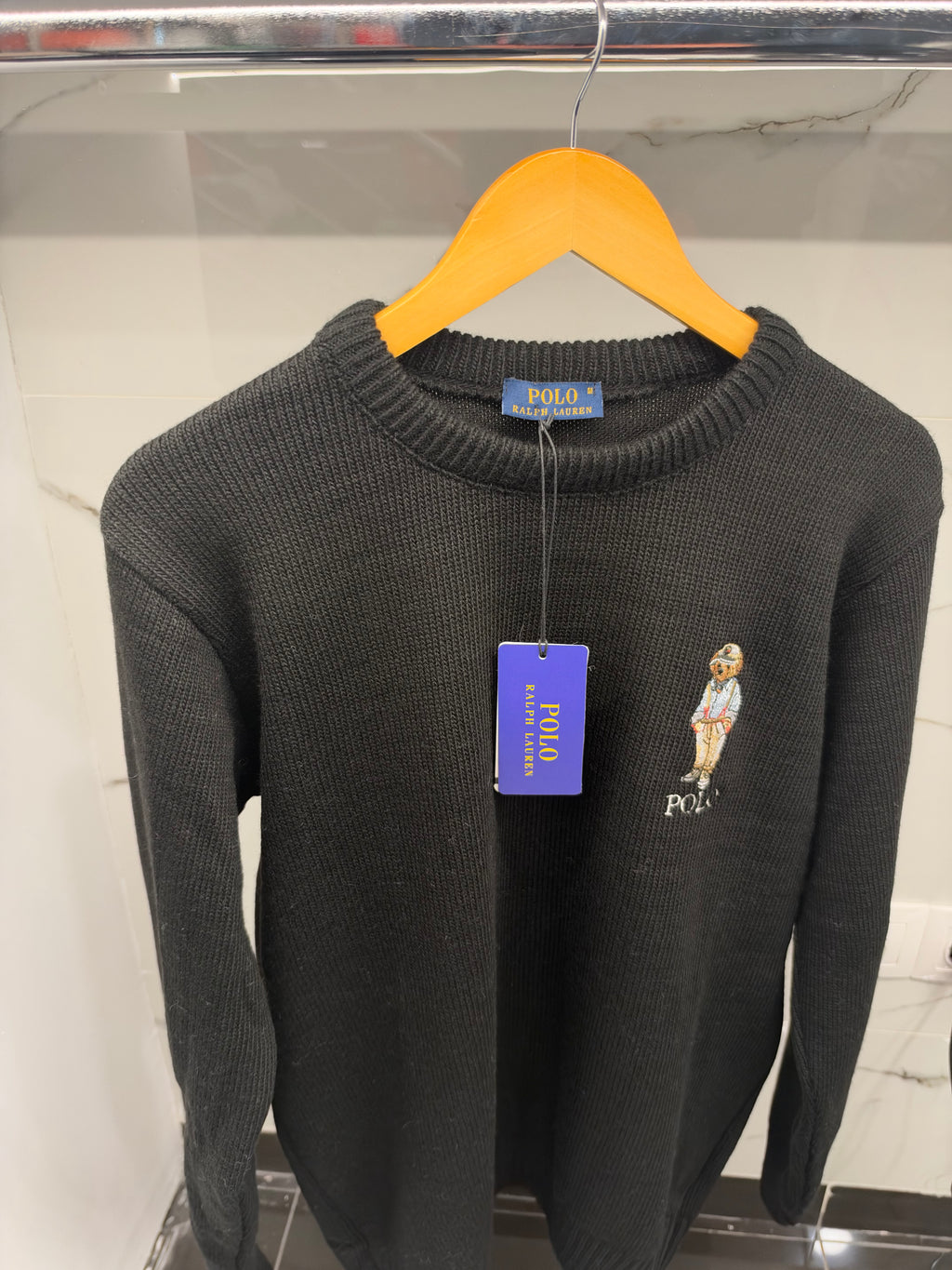 Polo Ralph Lauren Bear Knit Sweater – Ανδρικό Πλεκτό Πουλόβερ Μαύρο / Black