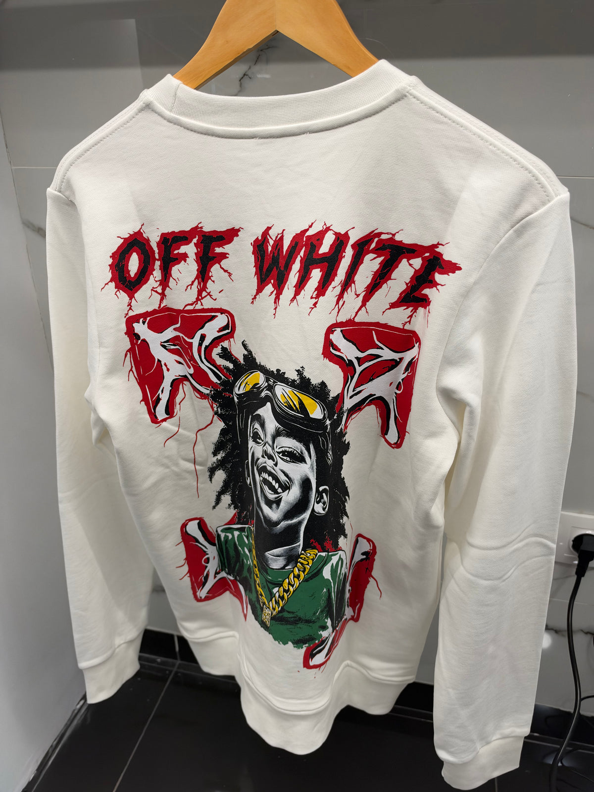 Off-White Graphic Crewneck Sweatshirt – Ανδρική Μπλούζα Φούτερ Λευκό / White