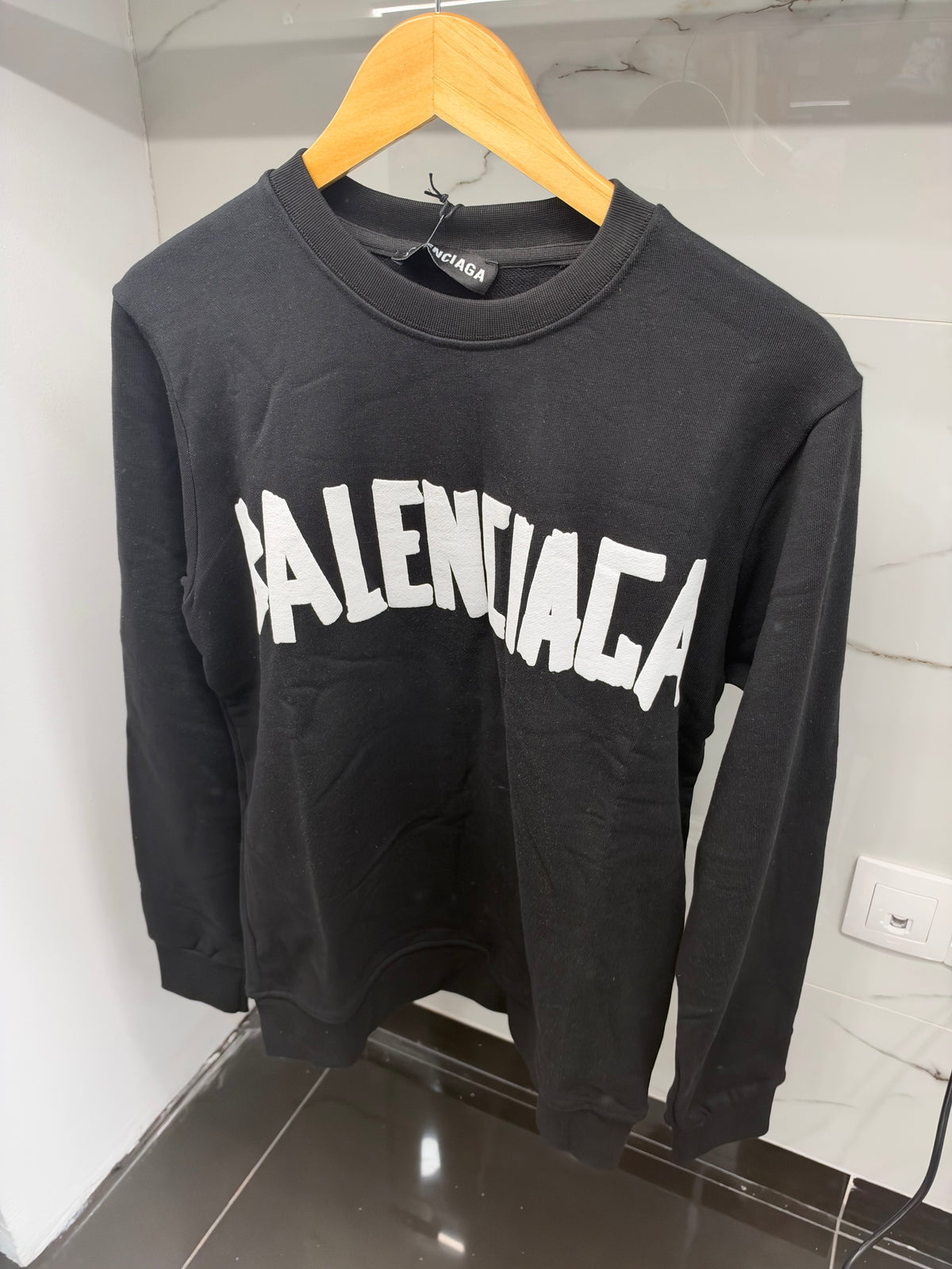Balenciaga Logo Crewneck Sweatshirt – Ανδρική Μπλούζα Φούτερ Μαύρο / Black
