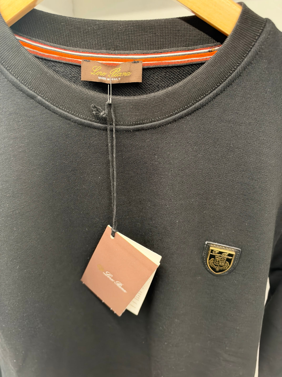 Loro Piana Crewneck Sweatshirt – Ανδρική Μπλούζα Φούτερ Μαύρο / Black