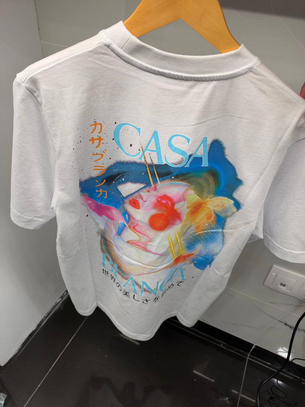 Casablanca White Japanese Art Print T-Shirt