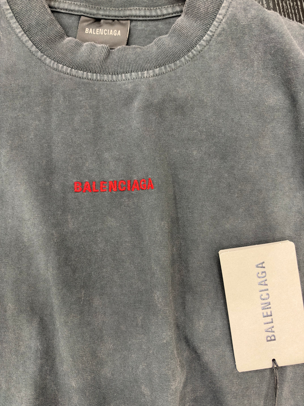 Balenciaga Washed Black Logo T-Shirt