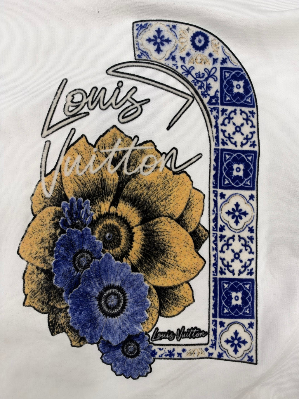 Louis Vuitton Floral Graphic Hoodie – Φούτερ με Κουκούλα Λευκό/White
