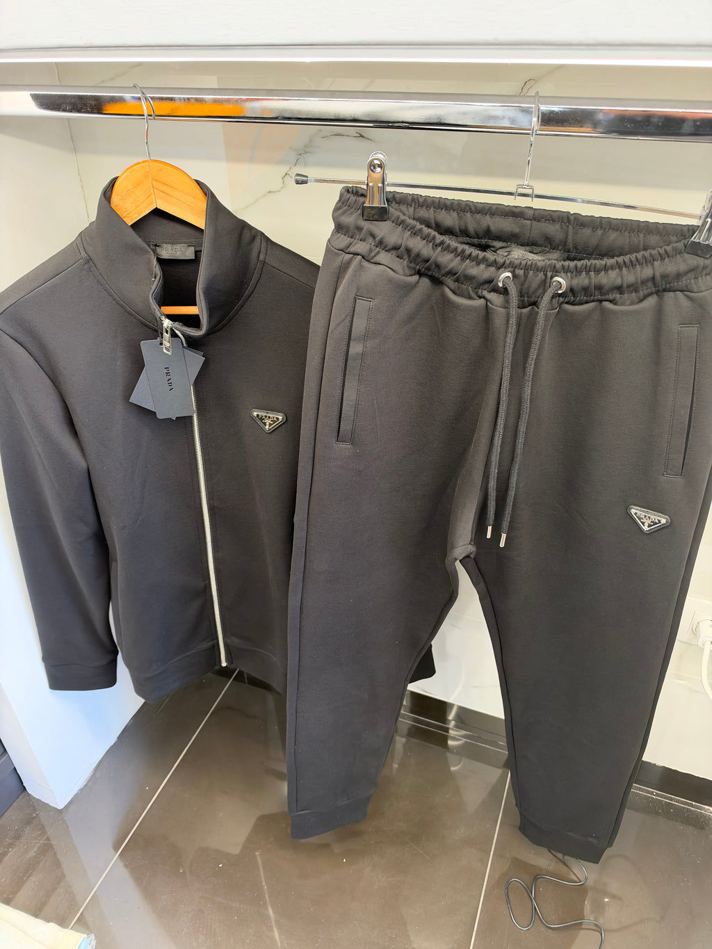 Prada Triangle Logo Tracksuit – Σετ Φόρμας Μαύρο