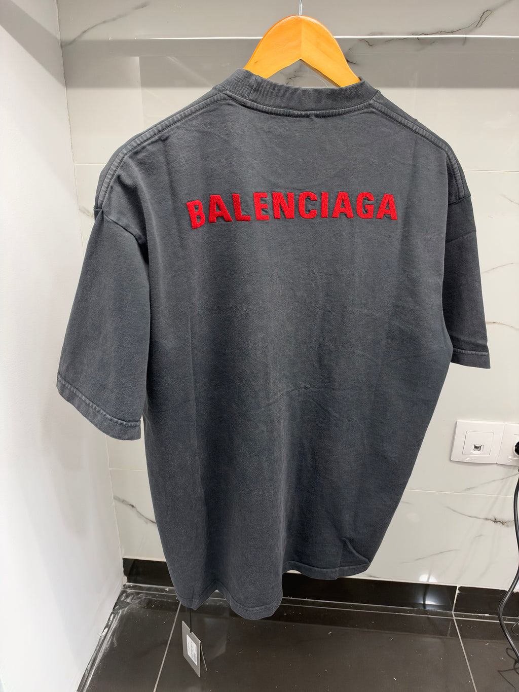 Balenciaga Washed Black Logo T-Shirt
