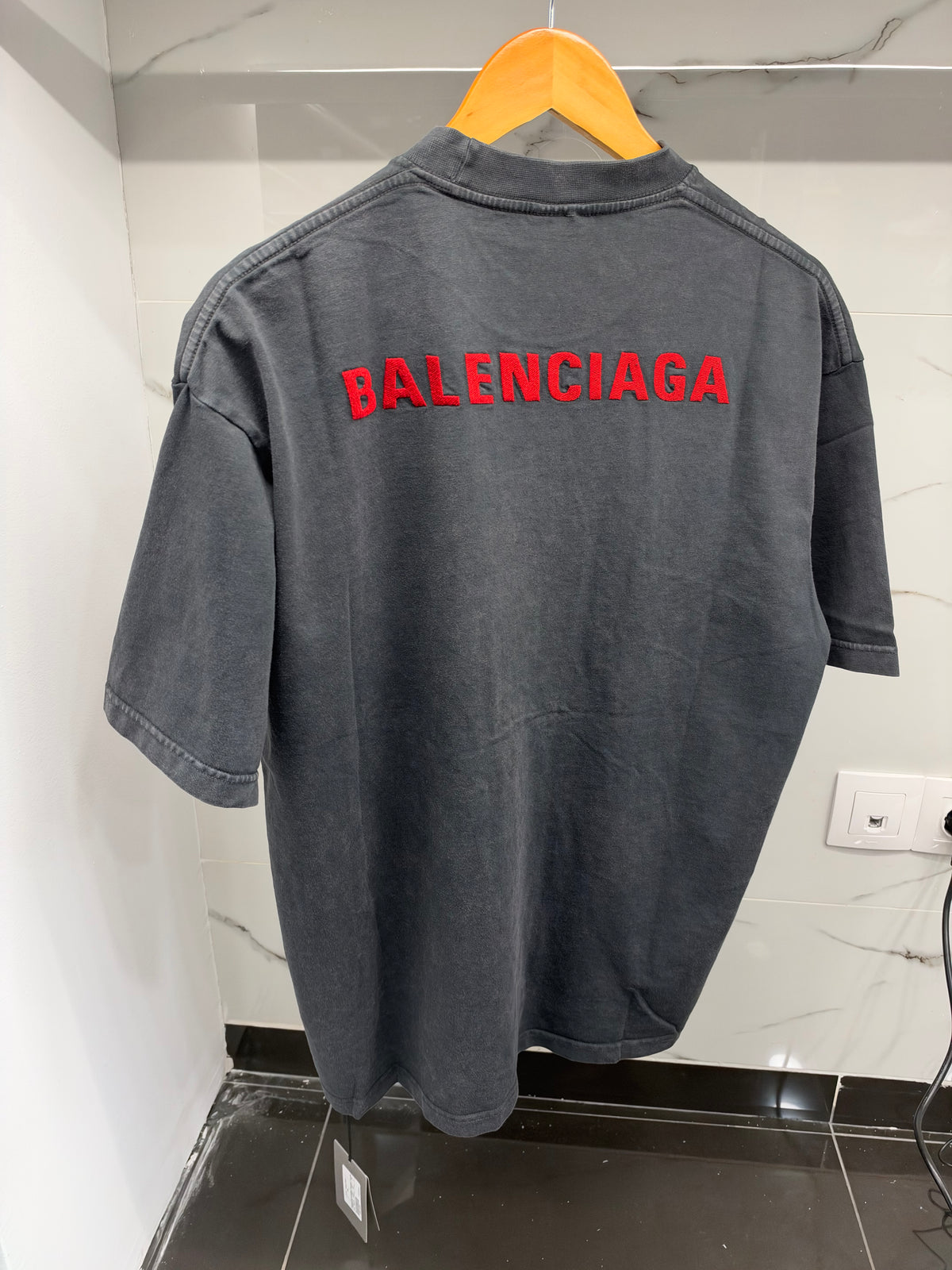 Balenciaga Washed Black Logo T-Shirt