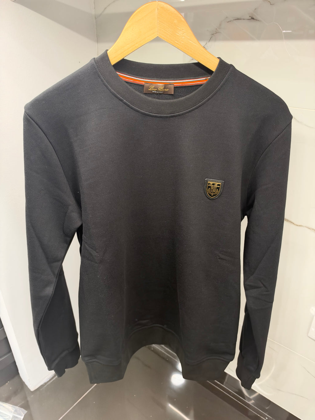 Loro Piana Crewneck Sweatshirt – Ανδρική Μπλούζα Φούτερ Μαύρο / Black