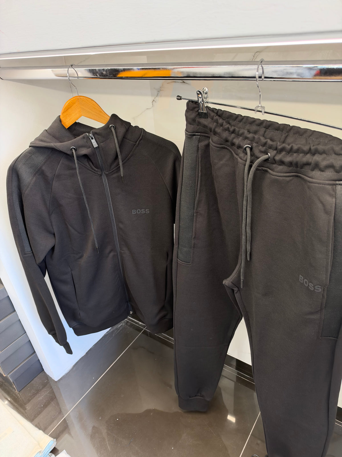 BOSS Tonal Logo Tracksuit – Σετ Φόρμας Μαύρο/Black