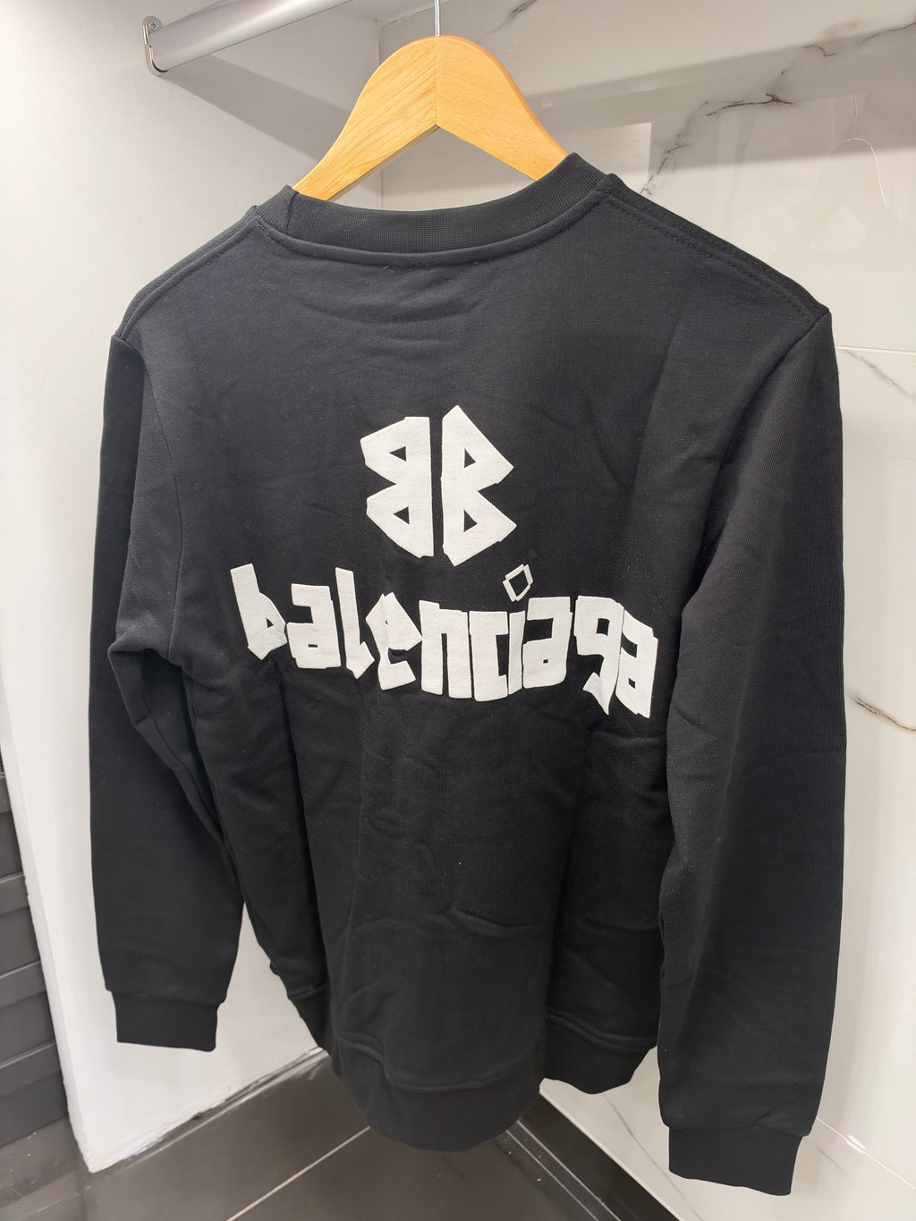 Balenciaga Logo Crewneck Sweatshirt – Ανδρική Μπλούζα Φούτερ Μαύρο / Black