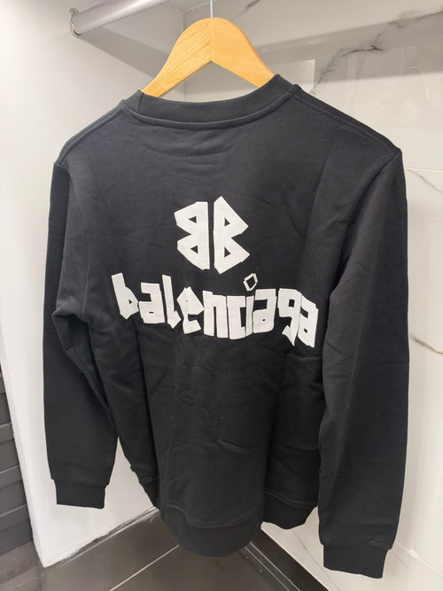 Balenciaga Logo Crewneck Sweatshirt – Ανδρική Μπλούζα Φούτερ Μαύρο / Black