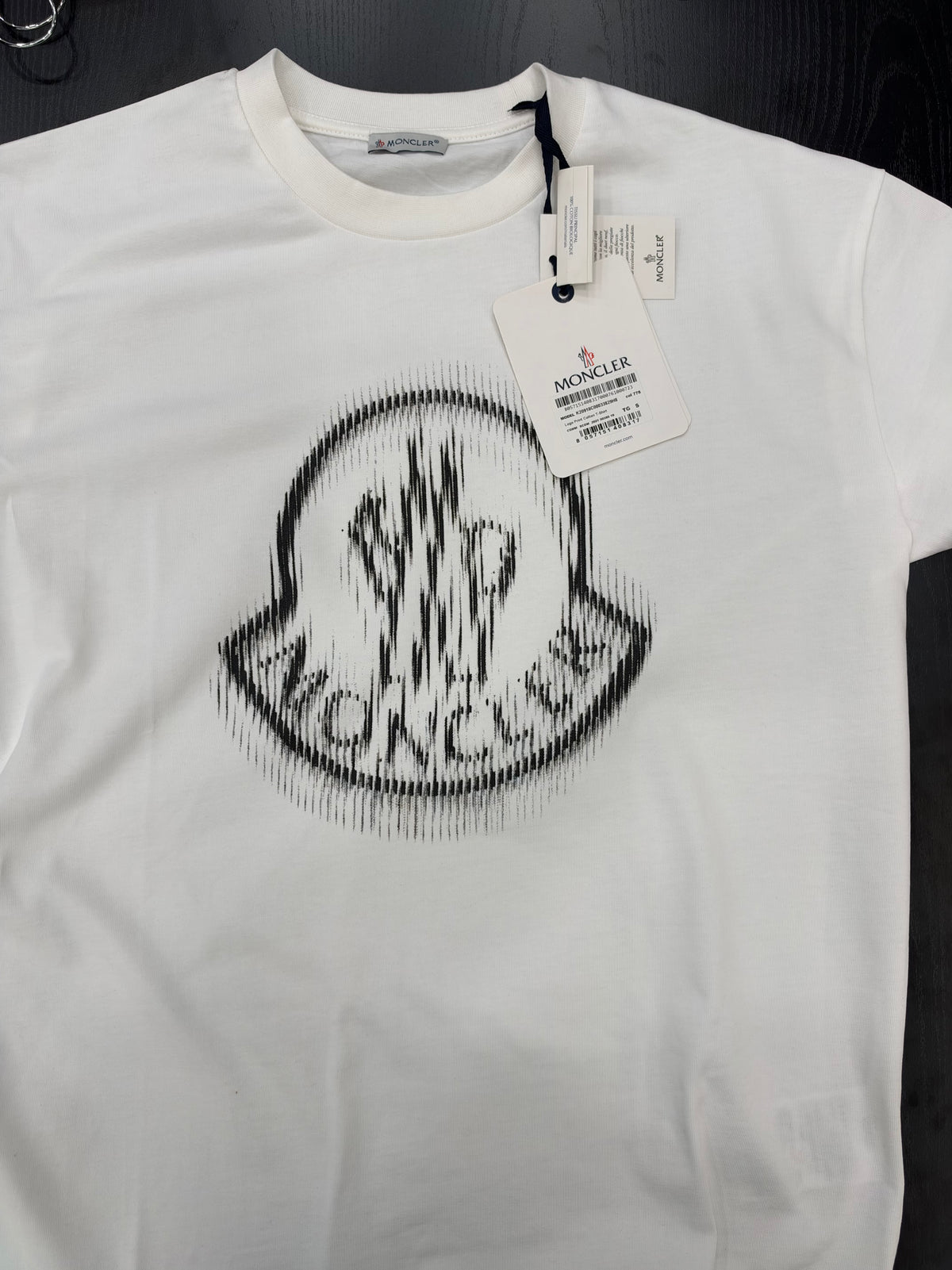 Moncler White Distorted Logo T-Shirt