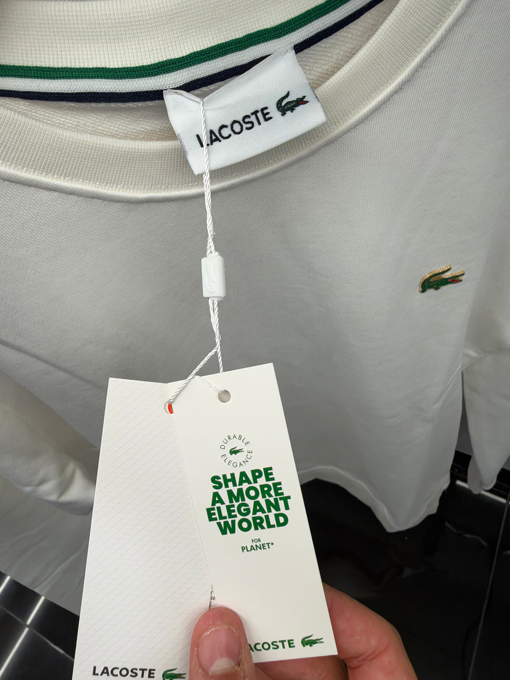 Lacoste Classic Crewneck Sweatshirt – Ανδρική Μπλούζα Φούτερ Λευκό / White