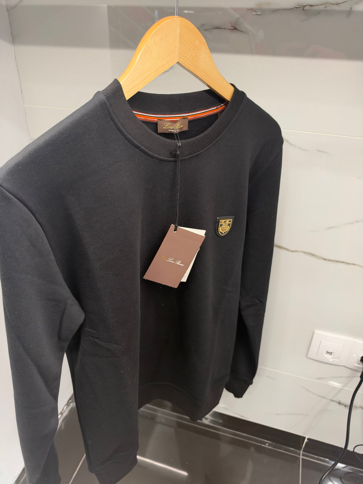 Loro Piana Crewneck Sweatshirt – Ανδρική Μπλούζα Φούτερ Μαύρο / Black