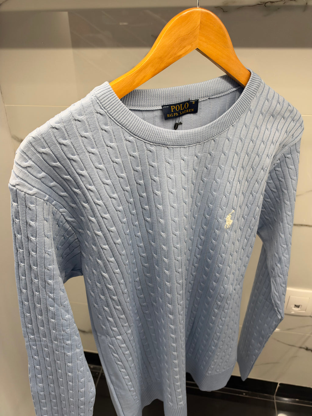 Polo Ralph Lauren Cable Knit Pony – Ανδρικό Πλεκτό Γαλάζιο / Light Blue