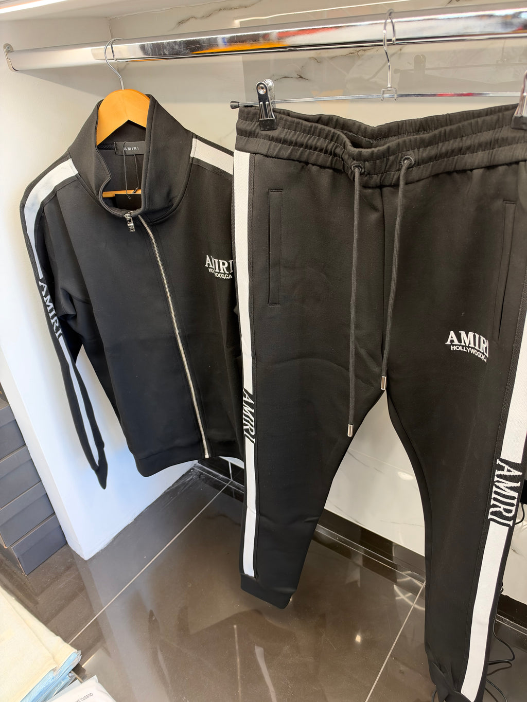 AMIRI Hollywood Logo Stripe Tracksuit – Σετ Φόρμας Μαύρο/Black