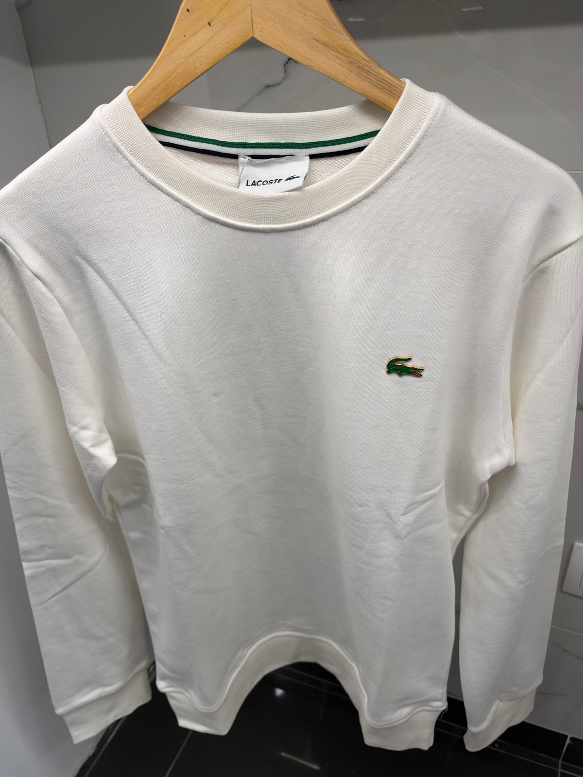 Lacoste Classic Crewneck Sweatshirt – Ανδρική Μπλούζα Φούτερ Λευκό / White
