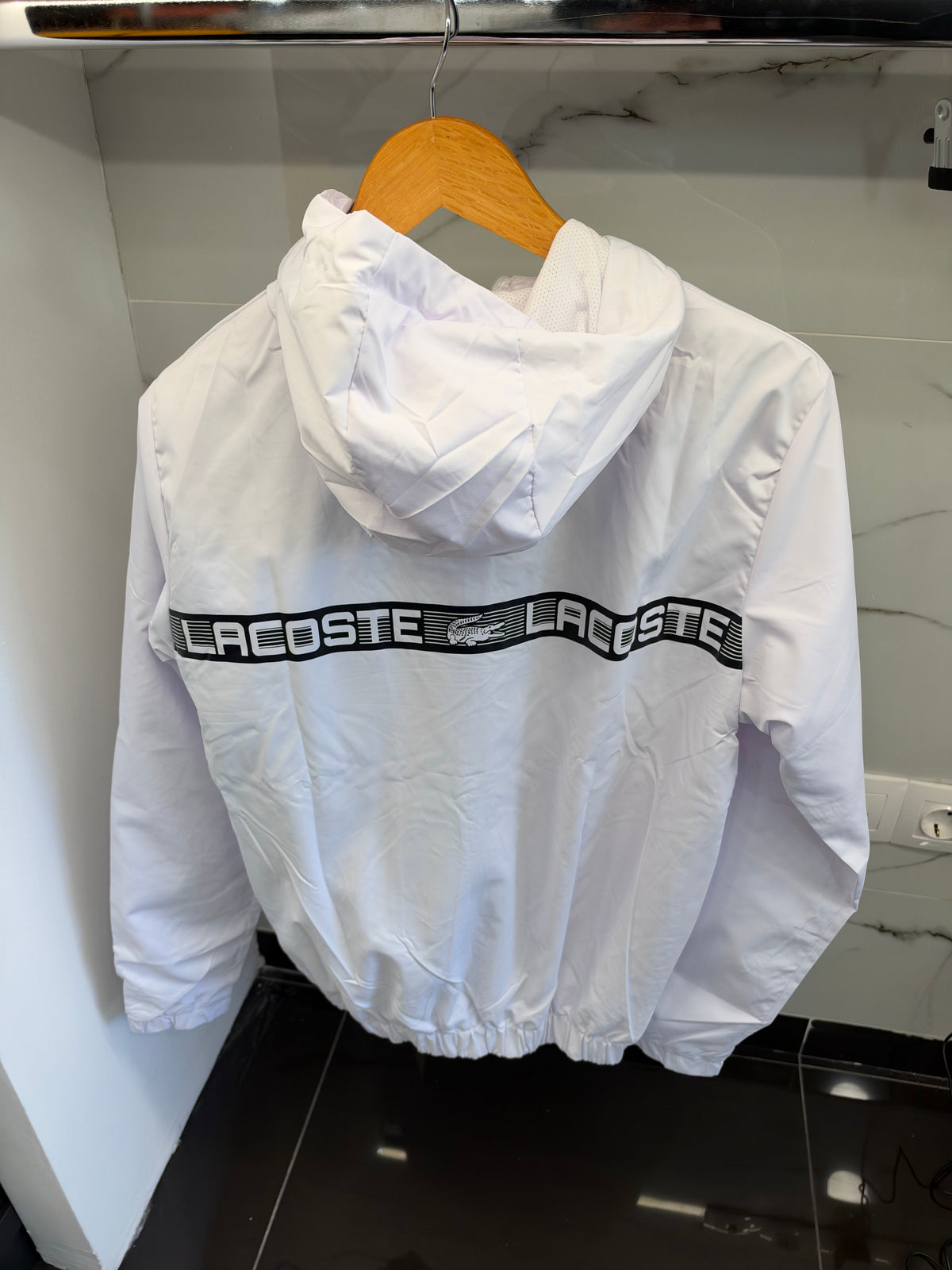 Lacoste Logo Windbreaker Tracksuit – Σετ Αντιανεμικής Φόρμας Λευκό/Μαύρο