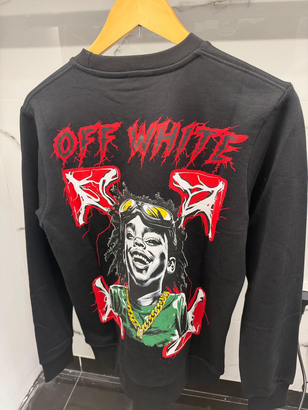 Off-White Graphic Crewneck Sweatshirt – Ανδρική Μπλούζα Φούτερ Μαύρο / Black