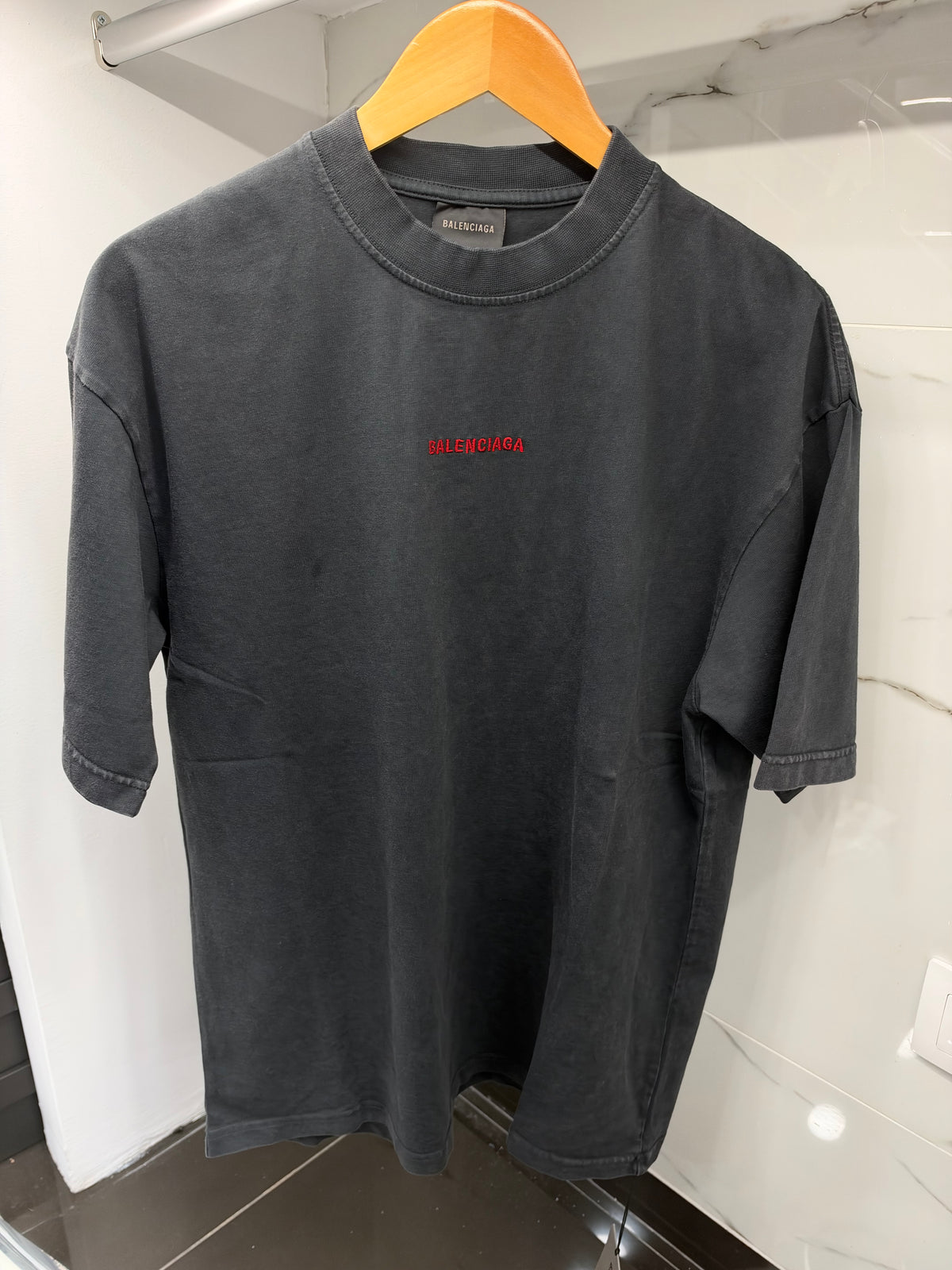 Balenciaga Washed Black Logo T-Shirt